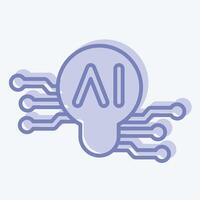Icon Smart Ideas. related to Artificial Intelligence symbol. two tone style vector