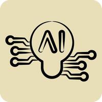 Icon Smart Ideas. related to Artificial Intelligence symbol. hand drawn style vector