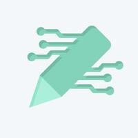 Icon AI Content Writing. related to Artificial Intelligence symbol. flat style vector