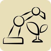 Icon Future Agriculture. related to Artificial Intelligence symbol. hand drawn style vector