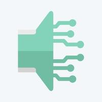 Icon AI Sound. related to Artificial Intelligence symbol. flat style vector