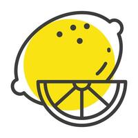lemon icon with editable stroke to any thickness vector