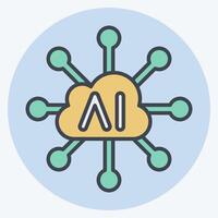 Icon Connectivity. related to Artificial Intelligence symbol. color mate style vector