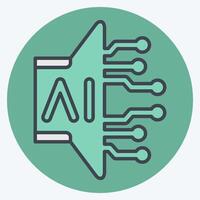 Icon AI Sound. related to Artificial Intelligence symbol. color mate style vector