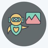 Icon AI Image. related to Artificial Intelligence symbol. color mate style vector