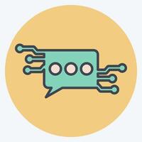 Icon Chat Bot. related to Artificial Intelligence symbol. color mate style vector