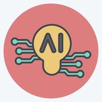 Icon Smart Ideas. related to Artificial Intelligence symbol. color mate style vector