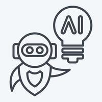 Icon AI Idea. related to Artificial Intelligence symbol. line style vector