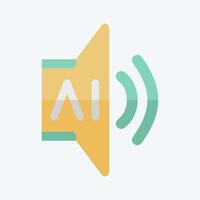 Icon AI Sound 2. related to Artificial Intelligence symbol. flat style vector