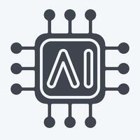 Icon AI Chips. related to Artificial Intelligence symbol. glyph style vector