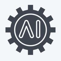 Icon AI Tools. related to Artificial Intelligence symbol. glyph style vector