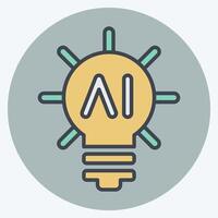 Icon Innovation. related to Artificial Intelligence symbol. color mate style vector