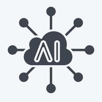 Icon Connectivity. related to Artificial Intelligence symbol. glyph style vector