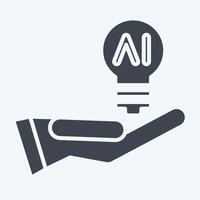 Icon Idea. related to Artificial Intelligence symbol. glyph style vector