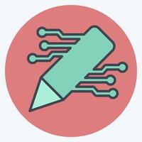 Icon AI Content Writing. related to Artificial Intelligence symbol. color mate style vector