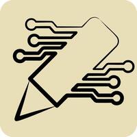 Icon AI Content Writing. related to Artificial Intelligence symbol. hand drawn style vector
