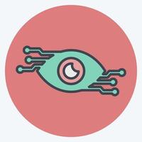 Icon Computer Vision. related to Artificial Intelligence symbol. color mate style vector