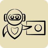 Icon Education. related to Artificial Intelligence symbol. hand drawn style vector