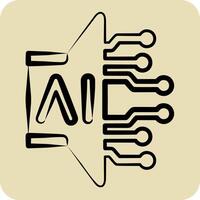 Icon AI Sound. related to Artificial Intelligence symbol. hand drawn style vector