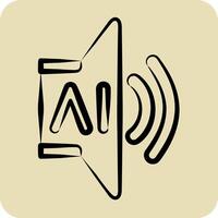 Icon AI Sound 2. related to Artificial Intelligence symbol. hand drawn style vector