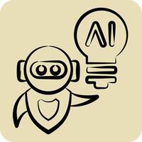 Icon AI Idea. related to Artificial Intelligence symbol. hand drawn style vector