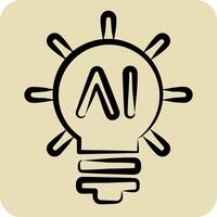 Icon Innovation. related to Artificial Intelligence symbol. hand drawn style vector