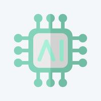 Icon AI Chips. related to Artificial Intelligence symbol. flat style vector