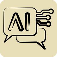 Icon Chat Bot 2. related to Artificial Intelligence symbol. hand drawn style vector