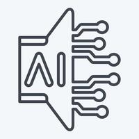 Icon AI Sound. related to Artificial Intelligence symbol. line style vector