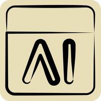 Icon Feedback. related to Artificial Intelligence symbol. hand drawn style vector