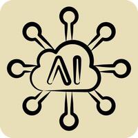 Icon Connectivity. related to Artificial Intelligence symbol. hand drawn style vector