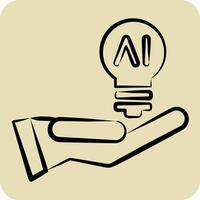 Icon Idea. related to Artificial Intelligence symbol. hand drawn style vector