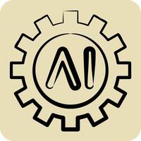 Icon AI Tools. related to Artificial Intelligence symbol. hand drawn style vector