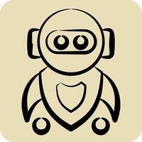 Icon Machine Learning. related to Artificial Intelligence symbol. hand drawn style vector