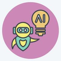 Icon AI Idea. related to Artificial Intelligence symbol. color mate style vector
