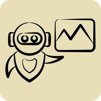 Icon AI Image. related to Artificial Intelligence symbol. hand drawn style vector