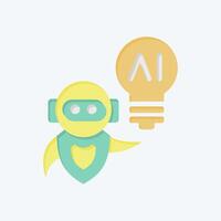 Icon AI Idea. related to Artificial Intelligence symbol. flat style vector