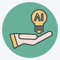 Icon Idea. related to Artificial Intelligence symbol. color mate style vector