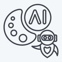 Icon AI Drawing. related to Artificial Intelligence symbol. line style vector