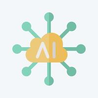 Icon Connectivity. related to Artificial Intelligence symbol. flat style vector