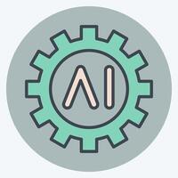 Icon AI Tools. related to Artificial Intelligence symbol. color mate style vector