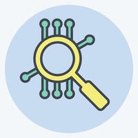 Icon Smart Search. related to Artificial Intelligence symbol. color mate style vector