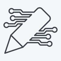 Icon AI Content Writing. related to Artificial Intelligence symbol. line style vector