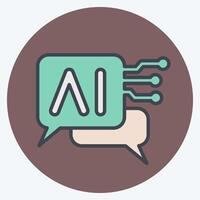 Icon Chat Bot 2. related to Artificial Intelligence symbol. color mate style vector