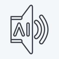 Icon AI Sound 2. related to Artificial Intelligence symbol. line style vector