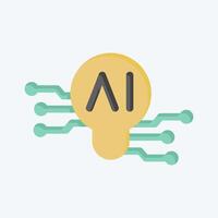 Icon Smart Ideas. related to Artificial Intelligence symbol. flat style vector