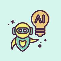 Icon AI Idea. related to Artificial Intelligence symbol. MBE style vector