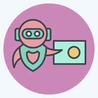 Icon Education. related to Artificial Intelligence symbol. color mate style vector