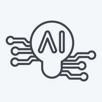 Icon Smart Ideas. related to Artificial Intelligence symbol. line style vector