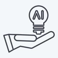 Icon Idea. related to Artificial Intelligence symbol. line style vector
